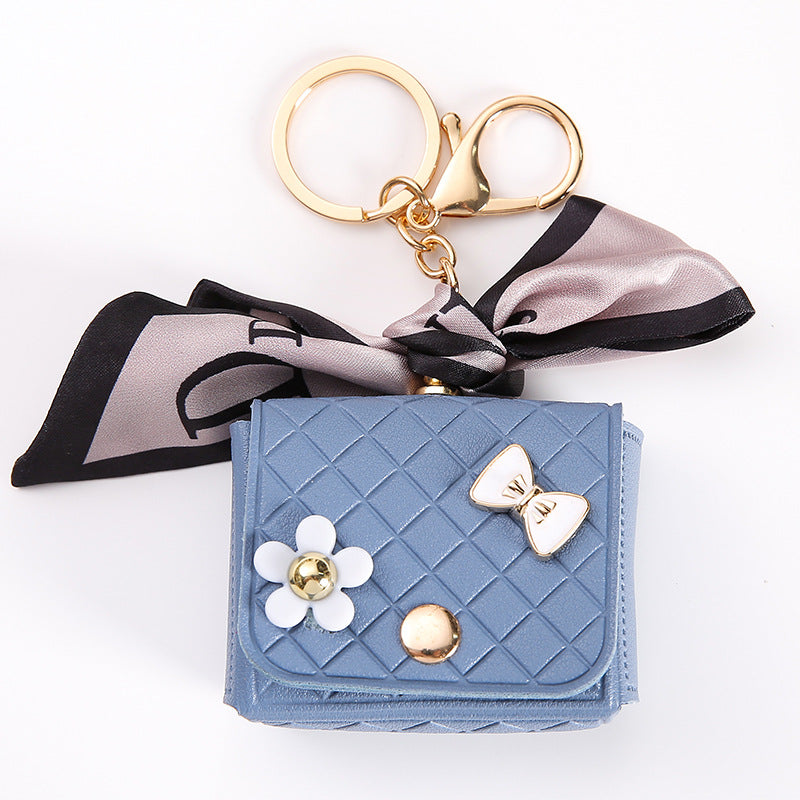 Wholesale Reduced Silk Scarf Bluetooth Headset Bag Leather Coin Purse Mini Keychain